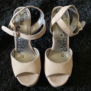 Brash Faux Suede Platform Heels